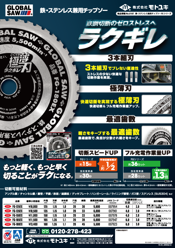 「FG-125EX / FG-135EX / FG-150EX / FG-165EX / FG-180EX」を発売